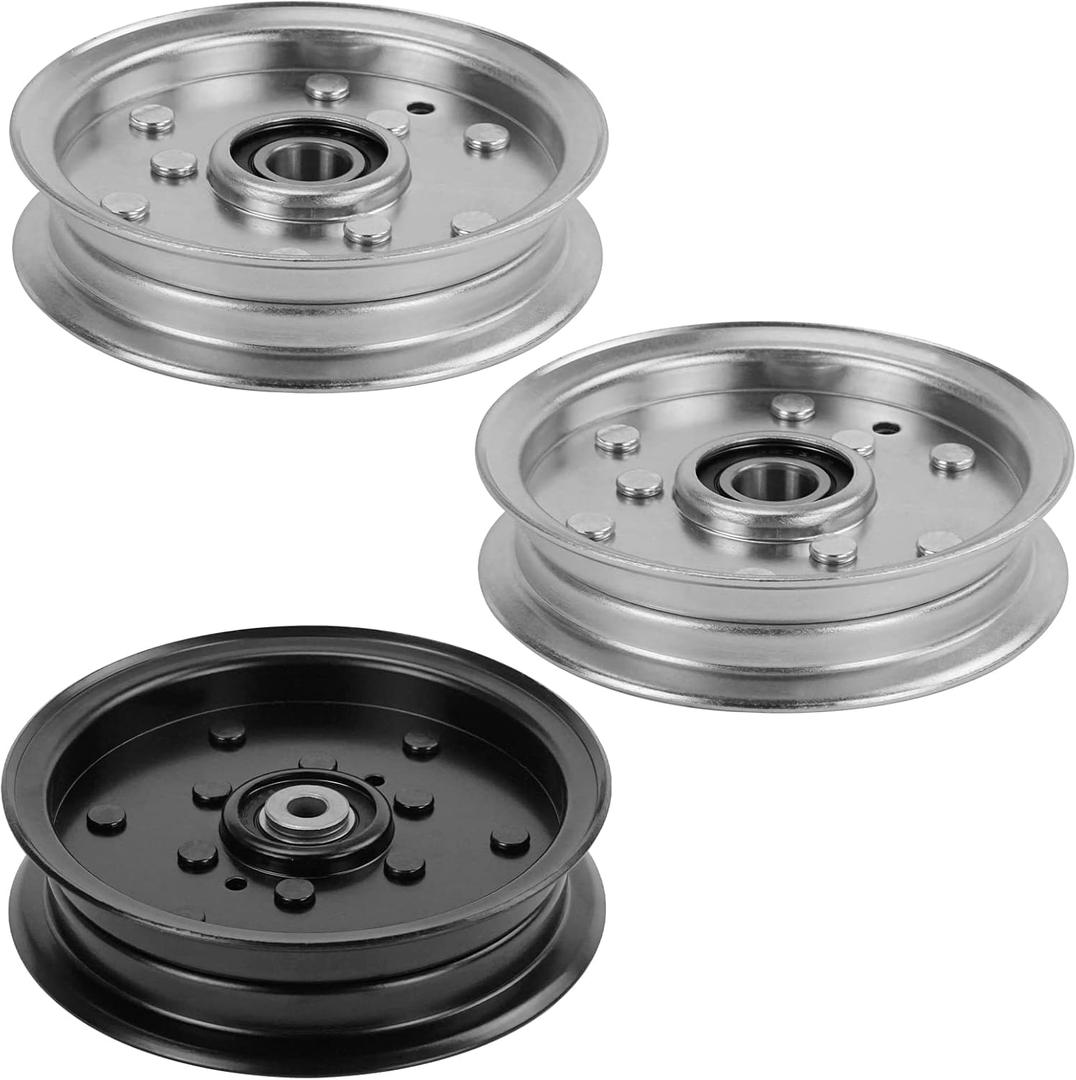 ILONPA 756-04511B 756-05042 Flat Idler Pulley Set Kit for Troy Bilt Mustang XP 42" 46" 50" 54" Deck 756-04511 Z6600 RZT-L50 RZT-L54 RZT-S50 RZT-S54 (3 Pack)