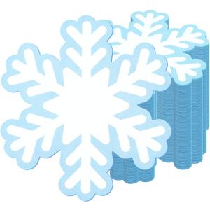 Fuutreo 360 Pcs Snowflake Cutouts Paper Bulk Winter Snowflakes Cutouts Name Tags Christmas Bulletin Board Decor with Glue Point Dots for School Classroom Winter Christmas Party Supplies