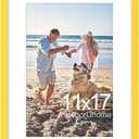 decorUhome 11x17 Picture Frame, Display Pictures 8x12 with Mat or 11x17 without Mat, Wall Hanging Poster Frame, Yellow, 1 Pack