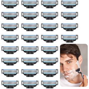 Men's Razor Blade, Pack of 16 Razor Blades Refills, Professional Razor Blades, Anti-Friction Design for Hard to Reach Areas and Beard Styling