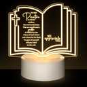 Kosiz Pastor Appreciation Gift Engraved Thank Clergy Sayings Acrylic Night LED Light with Base Christian Inspirational Desk Decor Gift for Fathers Day Church Baptism Jesus Church Favors(Pastor)
