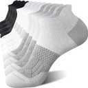 FITRELL 6 Pairs Ankle Running Socks for Women Athletic Cushioned Low Cut Tab Sports Socks, White/ Black/ Grey, Small