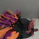 SATINIOR Halloween Witch Costume for Women 2025 Halloween Witch Hat Tutu Skirt and Striped Tights for Cosplay Party(Orange Black)