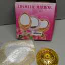 Jetec Heart Shaped Mirror Desktop Makeup Retro 360 Degree Rotation Standing Cosmetic for Dresser Room Decor Vintage Makeup Cosmetic Mirror(Gold)