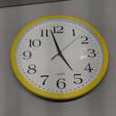 Bernhard Products Yellow Wall Clock 12 inch Silent Non Ticking Battery Operated Quartz Easy to Read Round Classroom Home Decor for Kids Playroom Baby Room Nursery Fun
