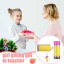 Abbylike 3 Pcs Teacher Appreciation Gifts for Women 20oz Stainless Steel Pencil Glitter Tumbler with Lid Straw Pencil Pouch Keychains Set for End of Year Teacher Gifts