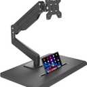 suptek Single Monitor Mount Gas Spring Arm Mount with Base,Free Standing Pneumatic Height Adjustable Monitor Desk Stand for 17 to 32 inch,Holds up to 22 lbs,Black (ML8)