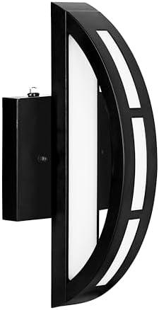 Sylvania Wall Mount Round LED Light Sconce 12.5W, 5 CCT (2700/3000/3500/4000/5000K), 80 CRI, 450 LMS, Black with Sensor - 1 Pack (63472)