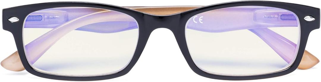 CessBlu Blue Light Filter Eyeglasses,Anti Blue Rays Readers,Computer Reading Glasses for Men Women(Black-Brown) +0.5