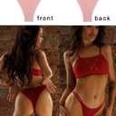 FINETOO Womens Underwear Cotton High Cut String Bikini Panties Low Rise Hipster Ladies Sexy Cheeky Underwear 6 Pack (L)