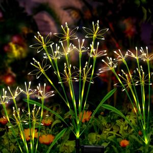 Solar Garden Lights Outdoor: Waterproof 2-Pack DIY Decorative Firework Lights with 2 Modes for Yard Patio Pathway Outside Fairy Decor - Gifts for Women Mom Mothers Day Warm White