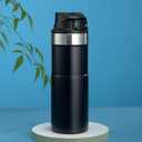 MAXFOREST16OZ Trigger Action Travel Mug - 500ml BPA Free Insulated Stainless Steel Coffee Tumbler, Leak-Proof Wide Mouth Design for Commuters, Sports & Outdoor Enthusiasts (Black)