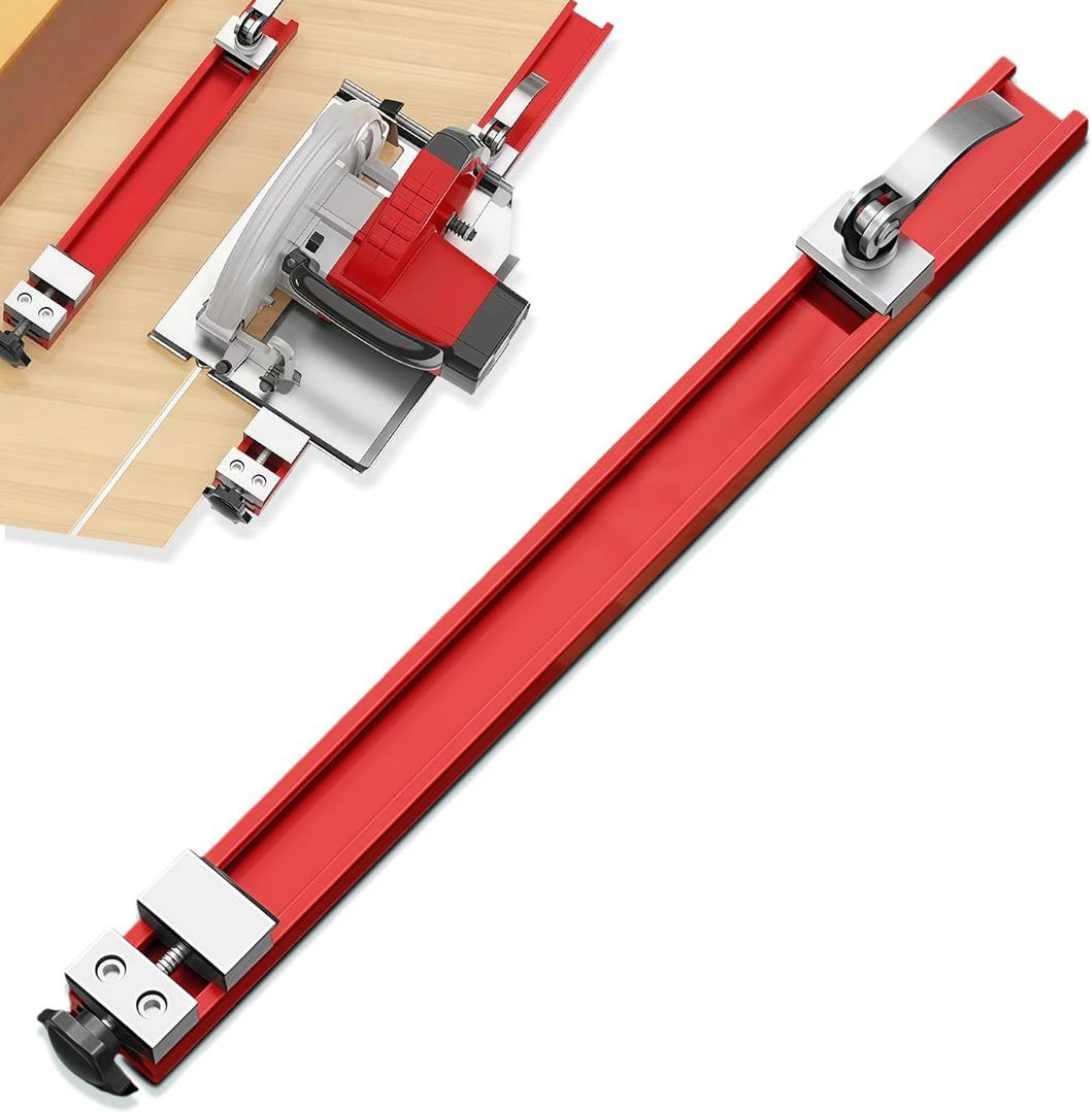 Circular Saw Guide Rail for 12" Saw Base, Adjustable Aluminum Alloy Cutting Guide for Precision Woodworking, Electric Circular Guide for Milling and Accurate Trimming Tasks
