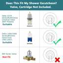 Replacement Escutcheon Plate for Delta 1300/1400 Series, for One-Handle Tub and Shower Faucets, Single Metal Round Shower Escutcheon Kit, Matte Black