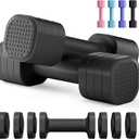 Zempox Adjustable Dumbbell Set of 2, 4 in 1 Free Weights Dumbbells Set for Women, Hand Weights for Women at Home, Each 2lb 3lb 4lb 5lb with TPU Soft Rubber Handle for Home Gym Exercise Training (Black)