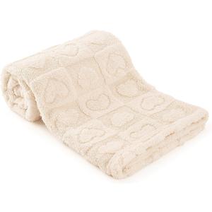 Plush Soft with Heart Checkered Baby Blanket,Fleece Infant Toddler Blankets for Girls Boys,Warm Lightweight Breathable Newborn Receiving Blankets for Crib Stroller 30"39" (White, Heart)