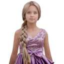 MAGQOO Blonde Braid Wig Long Blonde Braid Wig Princess Cosplay Halloween Costume Hair
