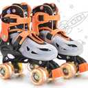 SULIFEEL Roller Skates for Girls Boys Kids Ages 3-10 with Light Up Wheels, Adjustable 4 Sizes for Kids Toddler Beginner Rollerskates S 28-31Y