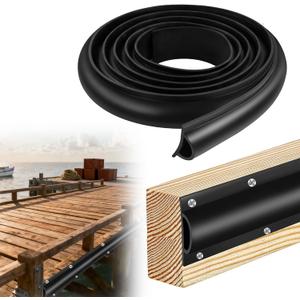 Boat Dock Bumpers, 13 Feet/26 Feet Dock Edging Guard for Piling and Pier Rub Rail for Boats Protection Black Dock Fender Bumper Includes Mounting Screws