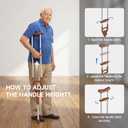 Loyoda Adjustable & Shock-Absorbing Crutch with Dual Height Adjustment, Under Arm Crutches for Adults & Kids 4'3" to 6'3"Ergonomic Handle & Durable Rubber Tip for Maximum Comfort and Support