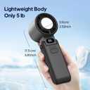 Rican Handheld Portable Fan with Cooling,1-100 Speeds,3 IN 1 Neck/Desk/Hand Held Fan Rechargeable USB Personal Small Mini Pocket Turbo Fans for Travel,Gifts for Women Camping Outdoor (Black(Foldable Style))