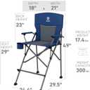 EVER ADVANCED Tall Camping Directors Chair with Cup Holder 31", Bar Height Folding Chair for Camping, Sports with Carry Bag, Mesh Pockets and Footrest, Heavy Duty 300 lbs, Blue