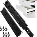 ToBeGreat 20 Inch Side Mount Drawer Slides, Black, Full Extension, 1 Pair | 100lb capacity heavy duty cabinet glides, Smooth ball bearing rails for kitchen dressers, Mounting screws included.