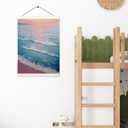 LKETW Coastal Beach Surf Poster Hanger Frame 12x16 Inch, Ocean Seaside Surfing Beachy Wall Art Posters for Bedroom, Watercolor Coastal Hanging Banner Decor for Home Surf Room Beach House