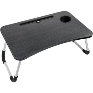 Portable Folding Laptop Stand Holder Study Table Desk Wooden Foldable Computer Desk for Sofa Tea Serving Table 60x40x28cm (Color : Black, Size : 60(L) x40(W) x28cm(H)) (Black 60(L) x40(W) x28cm(H))