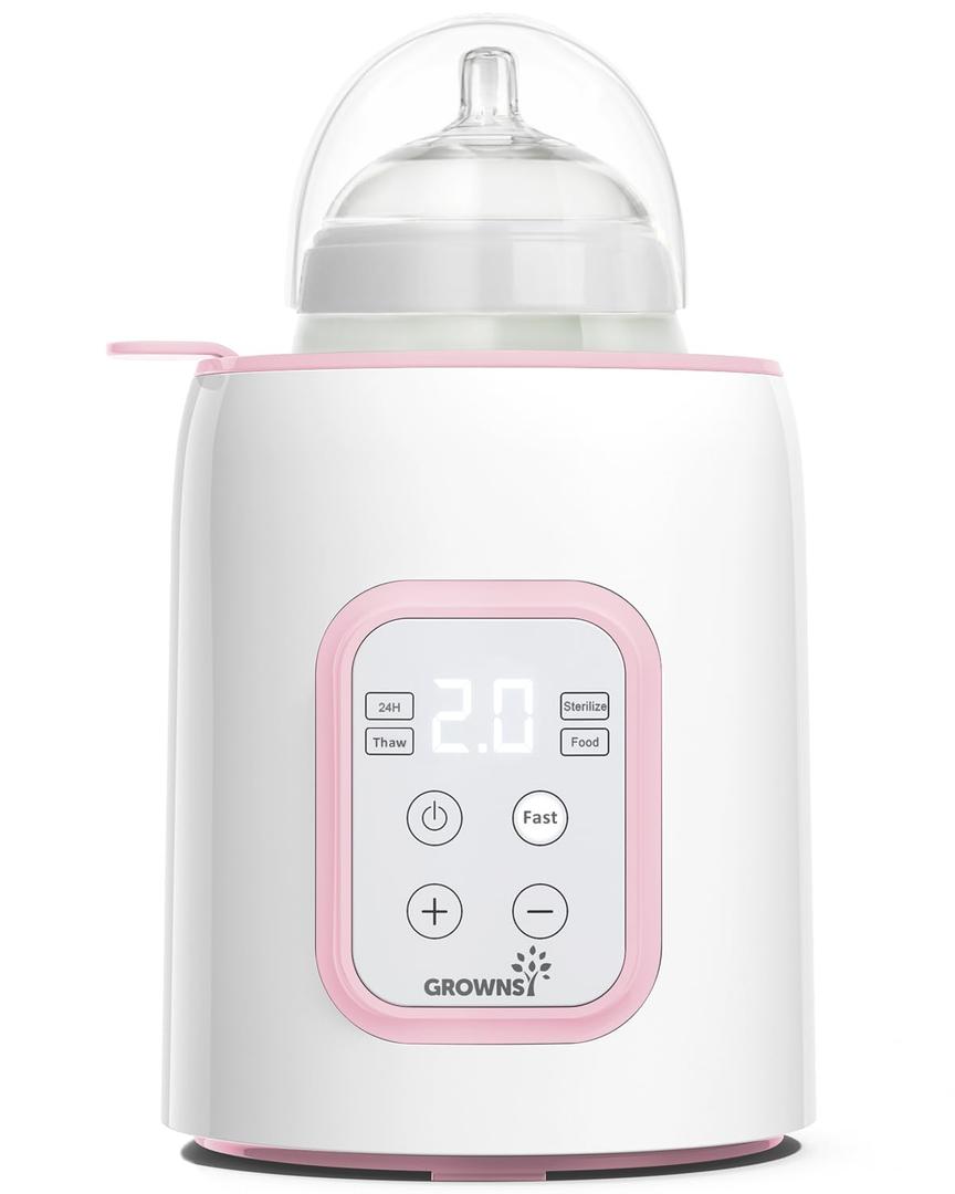 GROWNSY Bottle Warmer, Fast Baby Bottle Warmer for All Bottles, Milk Warmer for Breastmilk or Formula, Smart Temperature Control and Automatic Shut-Off- Pink GROWNSY Bottle Warmer, Fast Baby Bottle Warmer for All Bottles, Milk Warmer for Breastmilk or Formula, Smart Temperature Control and Automatic Shut-Off- Pink