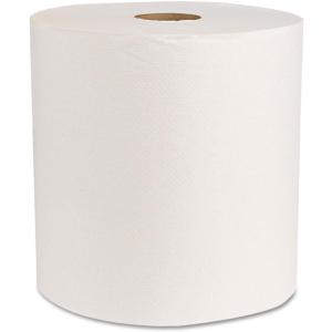 Genuine Joe GJO22700 Hard Wound Roll Towel, 800' Length x 7-8/9" Width, White, Count of 12