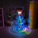 Glass Bottle Christmas Tree Night Light with Multicolored LED Lights - 5" H Tabletop Holiday Nostalgic Decorative Vintage Night Light for Girl Boys Kids Gift Bedroom Reading Room Holiday Party Decor