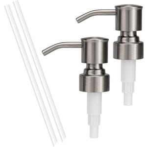 Soap Dispenser Pump Replacement 304 Stainless Steel for Regular Mouth Bottle for Standard 28/400 Thread Size Kitchen Bathroom Lotion Refill Dispenser 2 Pack(Brushed Nickel)