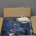 Heated Wearable Electric Blanket with Sleeves & Foot Pocket, Stripe Fleece Sherpa, 6 Heat Levels 12H Timer Setting, Over-Heat Protection, Machine Washable, 52x72 Inches Gray for Office/Home/Gift (Long, Navy Blue)