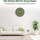Silent Wall Clock Non-Ticking Battery Operated  Modern Olive Green Analog Wall Clock for Living Room, Kitchen, Office, Bedroom  Stylish Home Wall Decor Clock, 8 Inch
