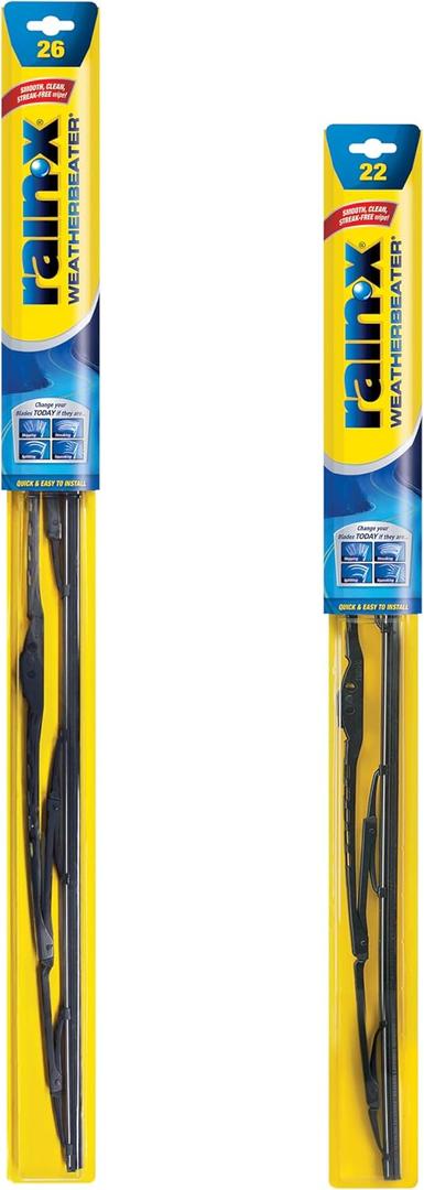 Rain-X 820250 WeatherBeater Wiper Blades, 26" and 22" Windshield Wipers (Pack of 2), Automotive Replacement Windshield Wiper Blades That Meet Or Exceed OEM Quality And Durability Standards