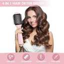 Hair Dryer Brush Blow Dryer in One, 4 in 1 Hair Dryer and Styler Volumizer with Oval Barrel, Professional Salon Hot Air Brush for All Hair Types, Bright Pink
