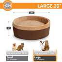K&H Pet Products Thermo-Kitty Bed Heated Cat Beds for Large Indoor Cats & Dogs, Calming Warming Pillow Pet Bed, Machine Washable, Removable Heater, Safety Listed - Large 20" Round Mocha/Tan
