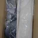 FRIDEKO HOME Floor Lamp with Beige Shade, Simple Design with Foot Pedal Switch, Small Tall Lamps for Living Room Bedroom Office, Corner Floor Stand Light with Black Pole Lamp (No Bulb/No Remote)