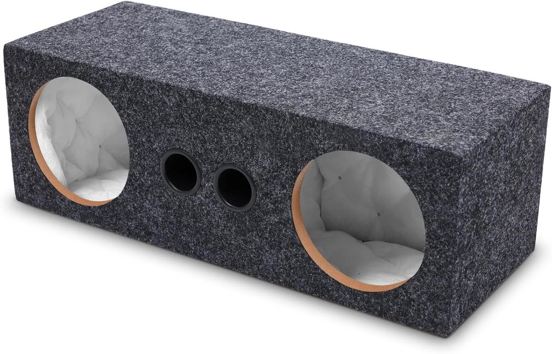 6.5 Inch Car Audio Enclosure Box, Sealed Covered Car Audio Vehicle Speaker Box with 2 Slot Port Vent for Improves Stereo and Sound System Accessories