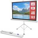 Pyle 50-Inch Outdoor Projector Screen with Tripod Stand, Lightweight Roll-Up Display, Portable Projector with Matte White Fabric for Home Theater, Classroom, and Office Presentations, 4:3 Aspect Ratio