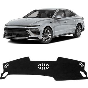 KUST Car Dash Cover for Hyundai Sonata 2024 2025 2026 (Only fits for 12.3-inch Touchscreen) Polyester Dashboard Cover Non-Slip Interior Accessories for Sonata Custom Fit Dash Mat No Glare Black