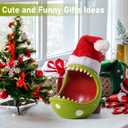 Santa Hat Plant Candy Bowl Large Christmas Decor with Festive Red Hat Key Holder Candy Dish for Holiday Gifting (Santa Hat, Midium) (Medium)