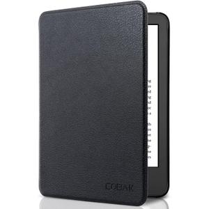 CoBak Case for All New 6 Inch E-Reader 2024 and 2022 (11 Generation) - PU Leather Smart Cover, Auto Sleep and Wake, not Compatible with Kobo Clara.Black Pebbled