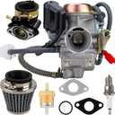 150cc gy6 carburetor PD24J for 4 Stroke Engines 125cc 150cc 152QMJ 157QMI 24mm for Motorcycle Scooter ATV Go Kart with Electric Choke Intake Manifold
