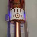 Amazmic Karaoke Microphone for Adults, Wireless Bluetooth Microphone for Singing Portable Karaoke Machine Handheld with LED Lights, Gift for Kids Adults Birthday Party, Home KTV(Rose Gold)