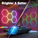 RGB Hexagon Garage Lights, Music Sync LED Hexagon Lights for Gaming Room, Smart App & Remote Control, DIY Honeycomb Ceiling Light for Studio Gym Basement Deco