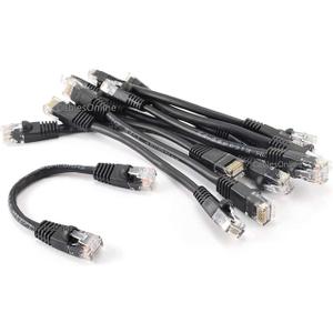 CablesOnline 10-Pack 6inch CAT5e UTP Ethernet RJ45 Full 8-Wire Black Patch Cable, U-000BK-10