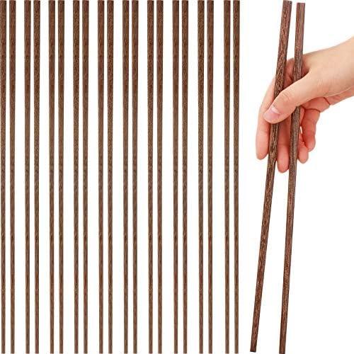 10 Pairs Cooking Chopsticks Reusable 12 Inch Extra Long Wooden Chop Sticks Natural Chinese Style Chopsticks for Noodles, Frying, Hot Pot, Cooking