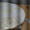 22" Round Mother of Pearl Serving Tray Ottoman Tray, Leaf, Gold